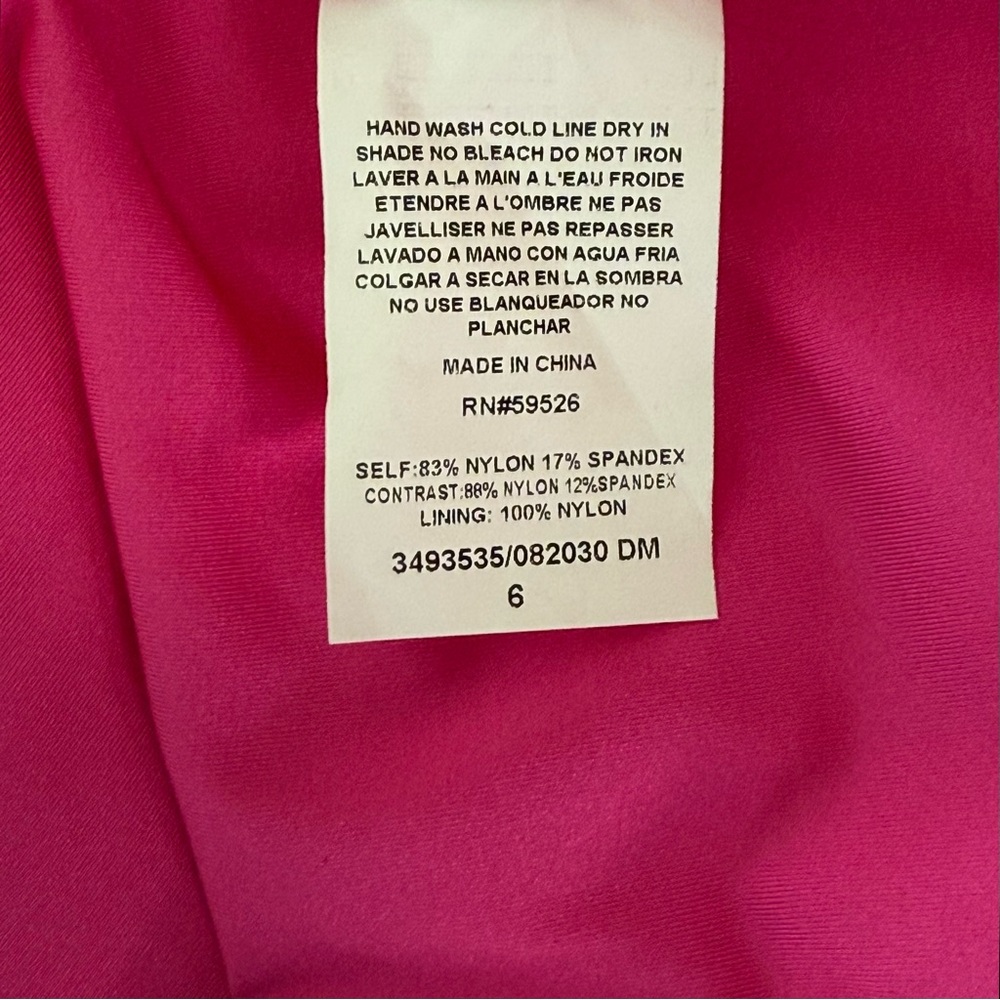 Trina Turk Pink Tankini with Built-In Bra and Removable Pads NWT Size 6 - Picture 5 of 8